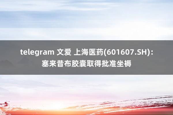 telegram 文爱 上海医药(601607.SH)：塞来昔布胶囊取得批准坐褥