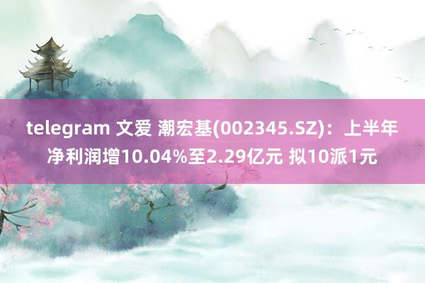 telegram 文爱 潮宏基(002345.SZ)：上半年净利润增10.04%至2.29亿元 拟10派1元